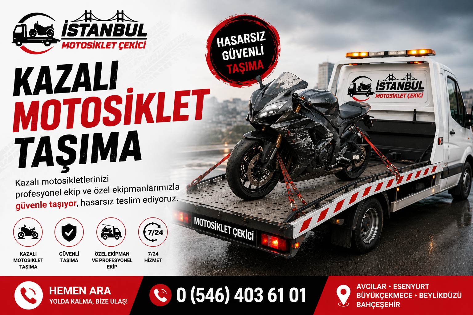 Kazalı Motosiklet Taşıma