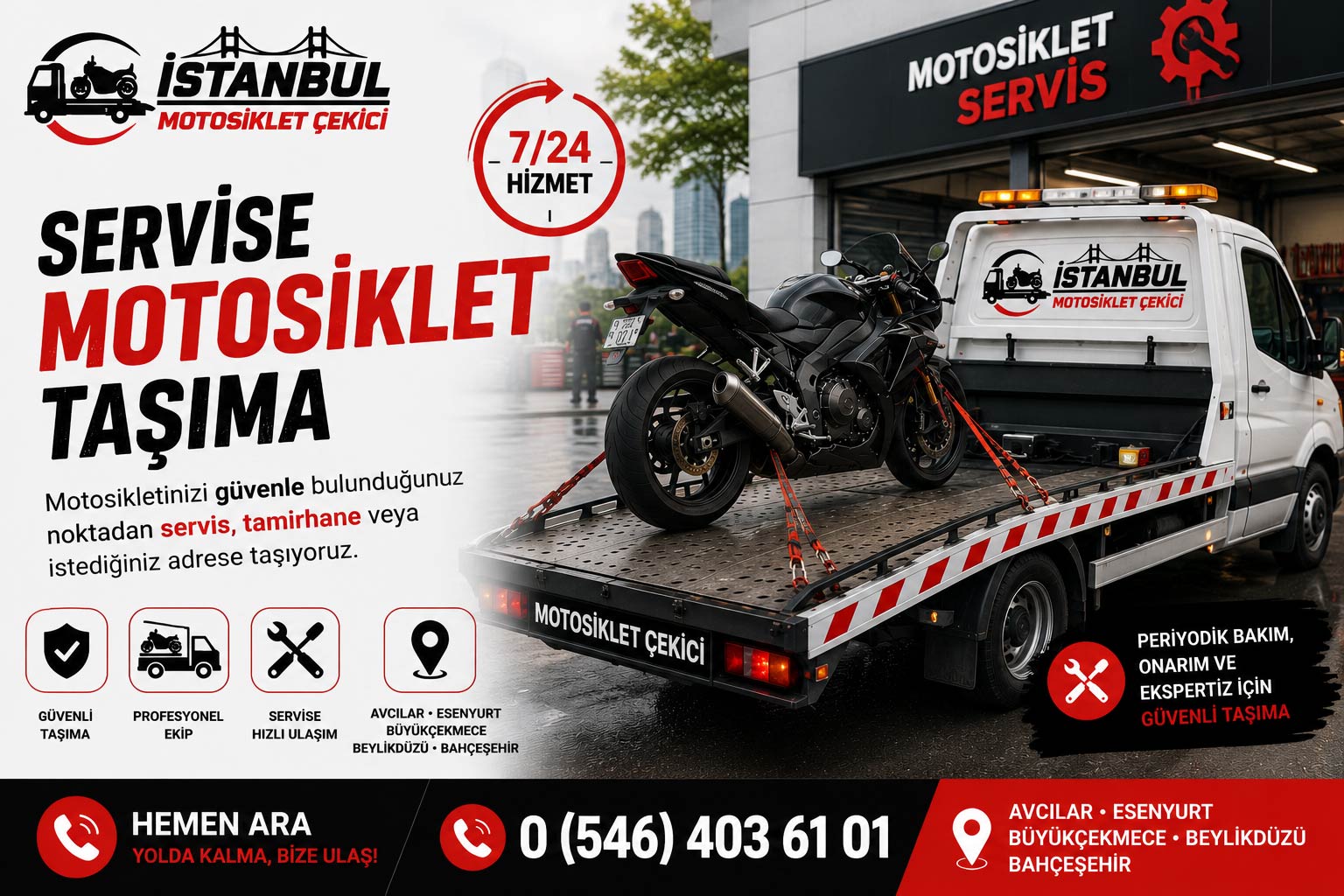 Servise Motosiklet Taşıma